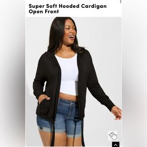 Torrid Black Hooded Cardigan Super Soft